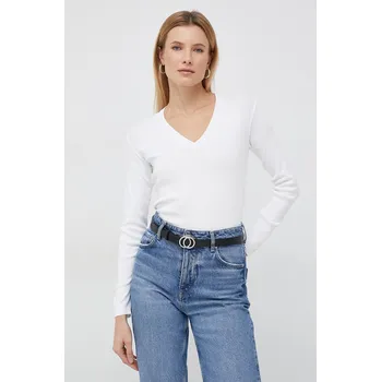 Dámský svetr Bavlněný svetr United Colors of Benetton dámský, bílá barva, lehký 1091D4625.101 00X, vel. S
