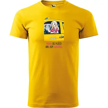 Pánské oblečení Sablio Tričko s potiskem Ano, jsem taxikářka - žluté XL