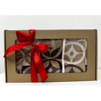 Ručník Jahu Dárkový set froté osušky a ručníku Kompas hnědý