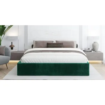 Postel Čalouněná postel ORLANDO 120x200 Zelená Trinity s úložným prostorem kovový rošt