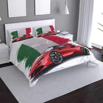 Povlečení Sablio Povlečení Ferrari Italská vlajka - 140x200 / 90x70