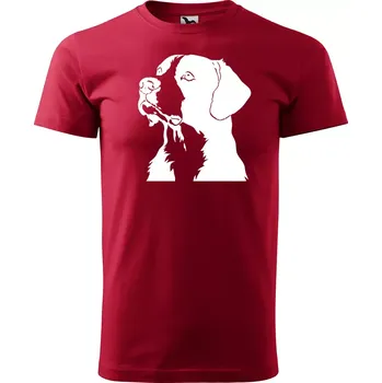 Pánské tričko Sablio Tričko s potiskem Psí pohled - červené L