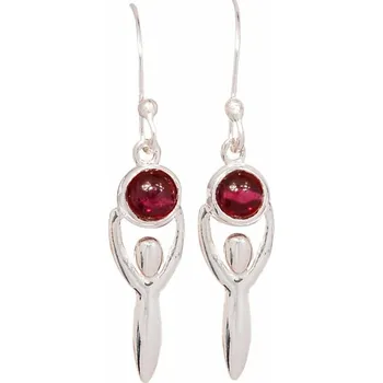 Náušnice Designové náušnice s granátem stříbro Ag 925 E196 2,3 cm, 2,9 g