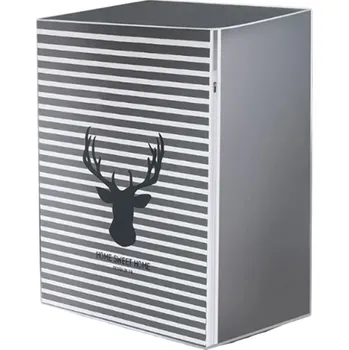 Voděodolný ochranný potah na vrchem plněnou pračku 86 x 62 x 55 cm Motiv jelen Šedé pruhy Zip nahoře i vpředu Ochrana proti prachu a dešti