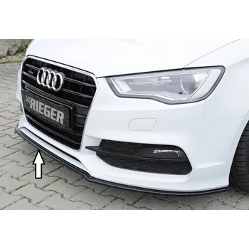 Nárazník Rieger lipa pod přední nárazník pro Audi A3 8V 3-dvéř. (convertible 8V7), 5-dvéř. (sedan 8VS) před faceliftem, 07/12-08/16, plast ABS lakovaný do černé lesklé barvy