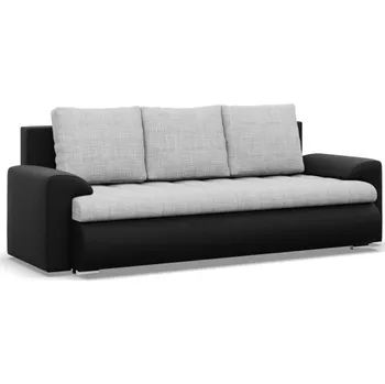 Sedací souprava Třímístná rozkládací sedačka FORESTA šedá / černá