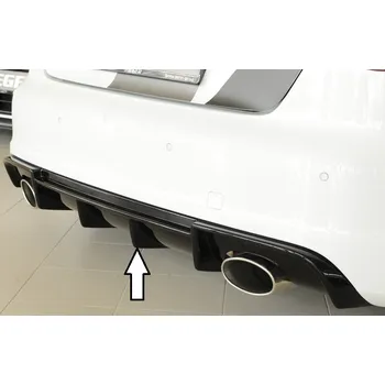 Nárazník Rieger vložka zadního nárazníku pro Audi A3 8V 3-dvéř. (hatchback 8V1), 5-dvéř. (sportback 8VA) před faceliftem, plast ABS lakovaný do černé lesklé barvy, pro sportovní koncovky na obou stranách 152x95 mm