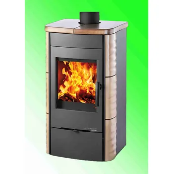 Krbová kamna HAAS+SOHN ALYTUS II. černá a hnědý kachlový obklad