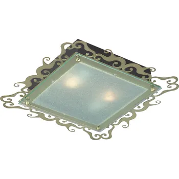 Stropní přisazené osvětlení CASABLANCA - 2xE27, 60W, 38x38cm, hranaté, patina