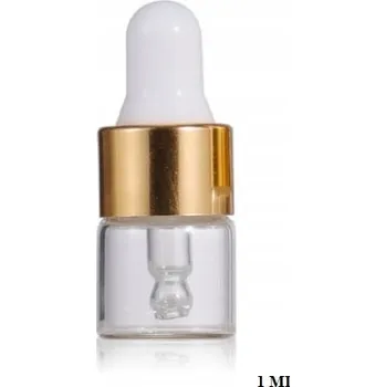 Láhev Skleněná lahvička s pipetou ZLATÁ 1 ml