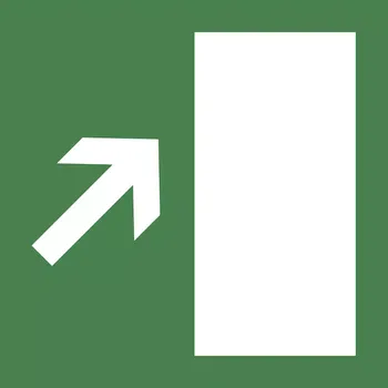 samolepka Velkoformátová tabulka – Úniková cesta doprava nahoru/doleva dolů