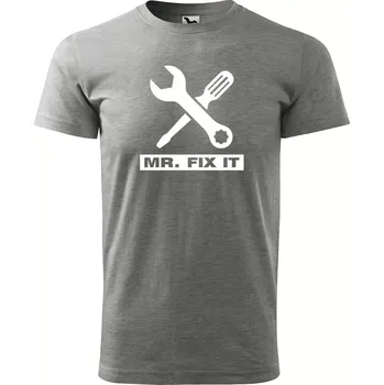 Pánské tričko Sablio Tričko s potiskem pro tátu MR. FIX IT - šedé S