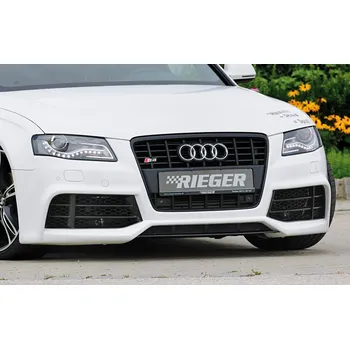 Nárazník Rieger přední nárazník pro Audi A4 S4 B8, B81 avant, sedan před faceliftem, plast ABS bez povrchové úpravy, pro vozy s ostřikovači světlometů a parkovacím asistentem (PDC)