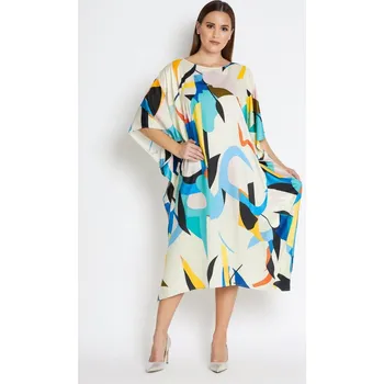 Dámské šaty Šaty, BOHO, kaftan z rayonu s hedvábnou úpravou, boho dlouhé šaty 259