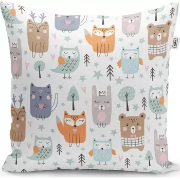 Polštář Sablio Polštář Animovaná lesní zvířátka - 50x50 cm