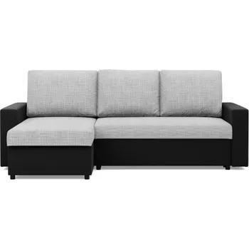 Sedací souprava Rohová rozkládací sedačka LUNA šedá / černá