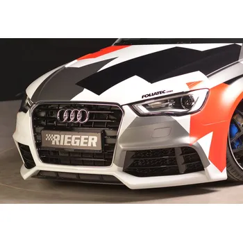 Nárazník Rieger přední nárazník pro Audi A3 8V 3-dvéř. (hatchback 8V1), 5-dvéř. (sportback 8VA) před faceliftem, plast ABS bez povrchové úpravy, pro vozy s ostřikovači světlometů