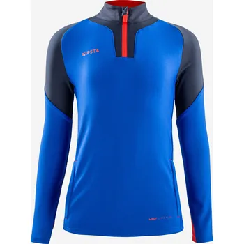 Dámská mikina KIPSTA Dětská fotbalová mikina s krátkým zipem Viralto 14 LET MODRÁ|ČERVENÁ