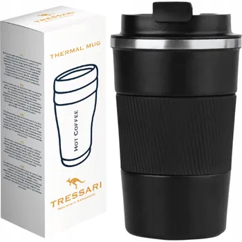 Termoska TRESSARI Termohrnek velký 510 ml termoska na kávu čaj nepropustný černý