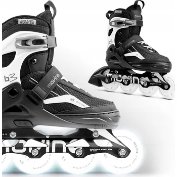 Kolečkové brusle Nastavitelné Kolečkové Brusle Movino Cruzer B3 vel. 34 - 37 černobílé