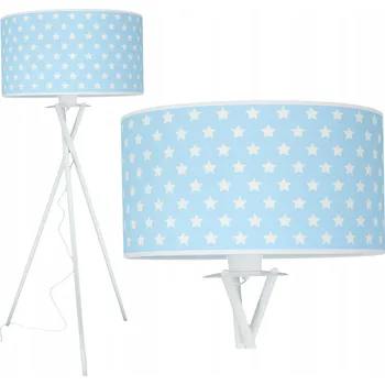 Stojací lampa DĚTSKÁ STOJACÍ LAMPA TRIPOD MODRÁ S HVĚZDIČKAMI DO POKOJE LED