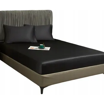 Prostěradlo Prostěradlo s Gumou 200x180x30 cm Hladké Prodyšné Elegantní Černé