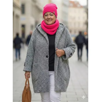 Čepice Dámský pletený set fuchsiový