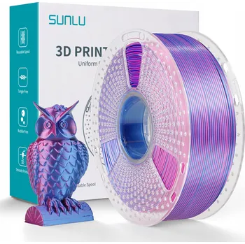 Filament Filament Silk PLA+ Sunlu 1,75 mm 1000 g DUAL ČERVENÁ MODRÁ červeno-modrý