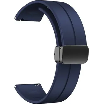 Silikonový řemínek 20 mm pro Xiaomi Mi Watch 2 Pro S3 S2 S1 Active Pro Samsung Garmin Amazfit Huawei Honor kovová spona námořnická modrá