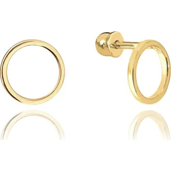 Náušnice MINET Zlaté náušnice kroužky na šroubek Au 585/1000 1,70g