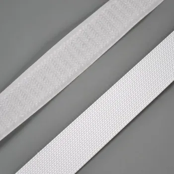 Nízkoprofilový suchý zip háček + plyš bílý 20 mm