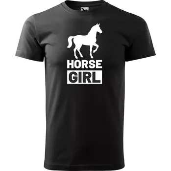 Pánské tričko Sablio Tričko s potiskem Horse girl - černé M