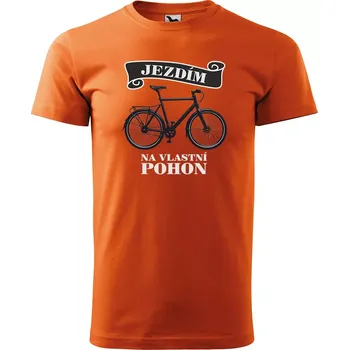 Sablio Tričko s potiskem Jezdím na vlastní pohon - oranžové 5XL