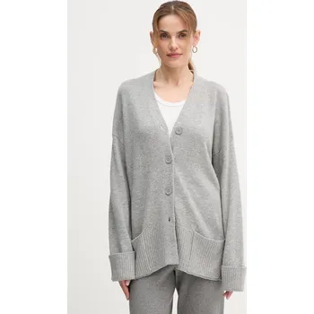 Dámský svetr Kardigan s příměsí vlny United Colors of Benetton šedá barva, 126WD604Z 90X, vel. L