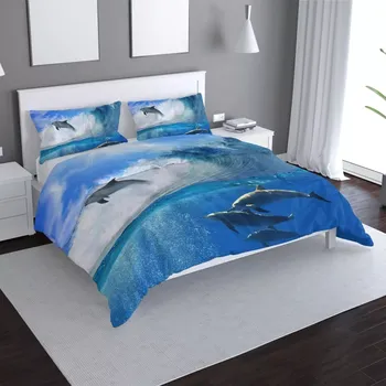 Povlečení Sablio Povlečení Delfíni ve vlnách - 140x200 / 90x70