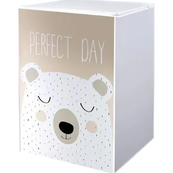 Voděodolný ochranný potah na vrchem plněnou pračku 86 x 62 x 55 cm Motiv medvěd Zip nahoře i vpředu Bílý obal proti prachu