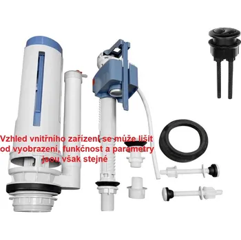 Sapho Splachovací souprava s DUAL tlačítkem 49mm, spodní napouštění 1/2", černá - OLD