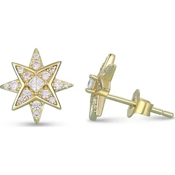 Náušnice B-TOP Náušnice ve tvaru hvězdy se zářivými zirkony - Stříbro 925