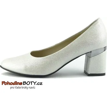 Dámské lodičky AURELIA Plesové lodičky sandále otevřené společenské boty dámské stříbrné bílé