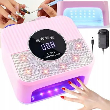 UV lampa na nehty UV LED LAMPA NA NEHTY HYBRIDY GELY 4 NASTAVENÍ ČASU 45 LED DIOD RŮŽOVÁ