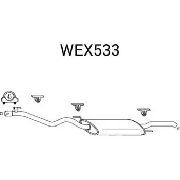 Tlumič výfuku QWP Zadní tlumič výfuku QWP WEX533