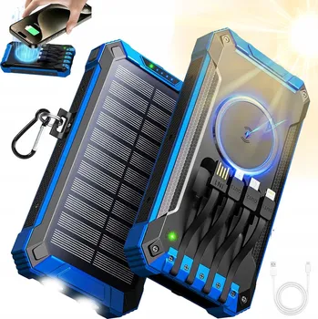 Powerbanka SOLÁRNÍ POWERBANKA 26800MAH BEZDRÁTOVÉ NABÍJENÍ S KARABINOU