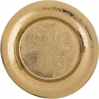 Talíř Kovový talířek zlatý – Zlatý talíř se vzorem Mix