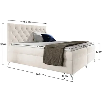 Postel Boxspringová postel GUINEVRA 3 Tempo Kondela