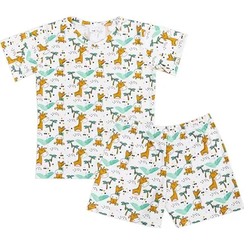 Dívčí noční košile Pyžamo krátký rukáv, krátké kalhoty Bílá,Hnědá,Zelená - 110 BX1001417