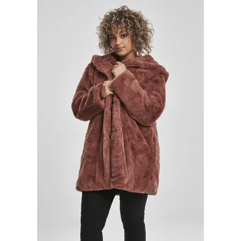Dámská bunda Ladies Hooded Teddy Coat - darkrose S