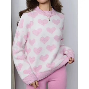 Dámská móda Sinsay - Svetr se srdíčky - krémová - 402GZ-01X - 402GZ-01X-XS