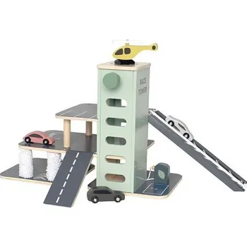 Dřevěná hračka Jabadabado Parkovací garáž s vrtulníkem (Parkovací garáž s vrtulníkem Jabadabado )