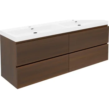 Koupelnový nábytek SAT Koupelnová skříňka s umyvadlem SAT B-Way 119x50x45 cm ořech mat BWAY2120NUTU4 BWAY2120NUTU4