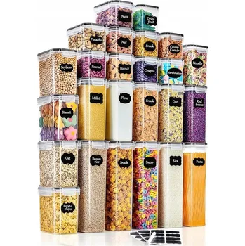 Dóza na potraviny KUCHYŇSKÁ NÁDOBA SKLENICE S HERMETICKÝMI VÍČKY NA POTRAVINY 25 KS SADA